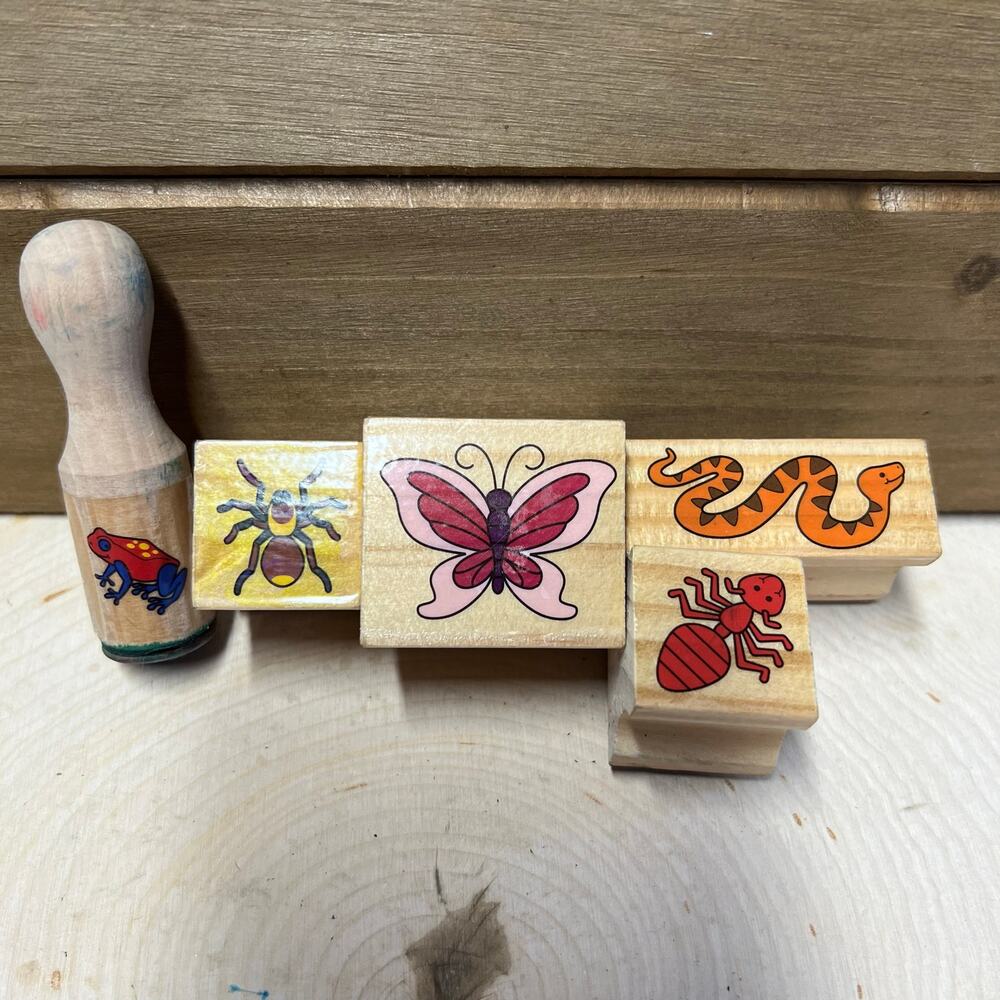 Rubber Stamps: Frog, insects and Snake